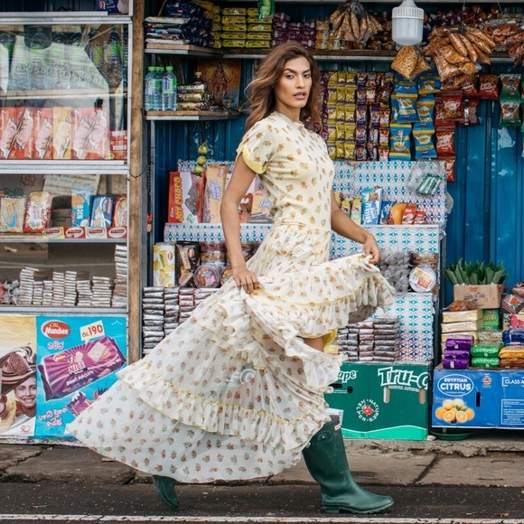 WE ARE HAH T’s Me Ruffle Maxi Dress in Cheap Perfume Noir Combo Black - Picture 2 of 15